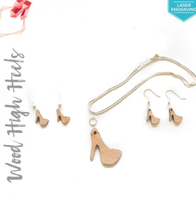 Laser Engraving Wood Jewelry Heels (Package.Price)