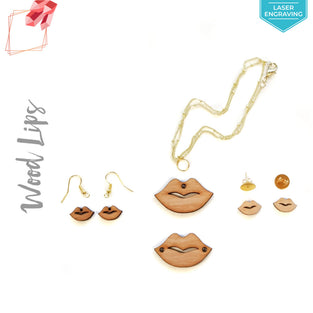 Laser Engraving Wood Jewelry Lips (Package.Price)