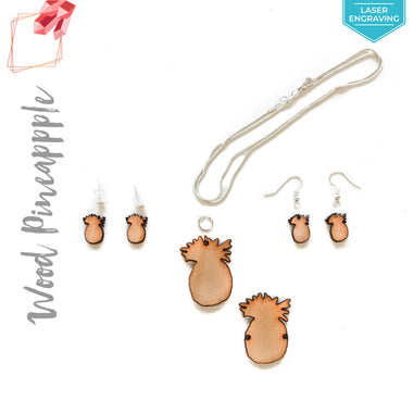 Laser Engraving Wood Jewelry Pine Apple (Package.Price)