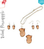 Laser Engraving Wood Jewelry Pine Apple (Package.Price)