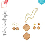 Laser Engraving Wood Jewelry Quatrefoil (Package.Price)