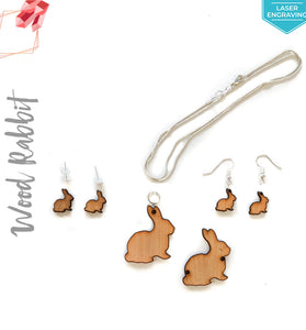 Laser Engraving Wood Jewelry Rabbit (Package.Price)