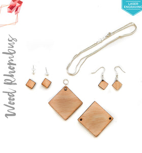 Laser Engraving Wood Jewelry Rhombus (Package.Price)