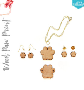 Laser Engraving Wood Jewelry Paw Print (Package.Price)