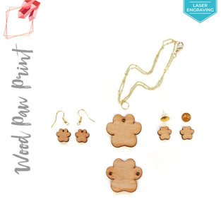 Laser Engraving Wood Jewelry Paw Print (Package.Price)