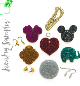 Acrylic Glitter Jewelry Samples (Pack 24 Units)