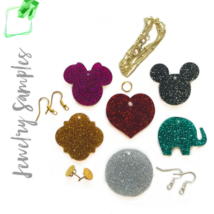 Acrylic Glitter Jewelry Samples (Pack 24 Units)