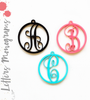 Acrylic Monograms Keychain Letters Circle