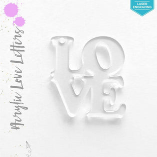 Laser Engraving Acrylic Keychains LOVE Letters