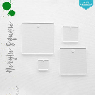 Laser Engraving Acrylic Square Clear Whit Hole (Package.Price)