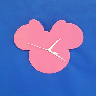 Acrylic Mouse Head with Ribbon Clock***Choose your favorite color*** (Unit.Price)
