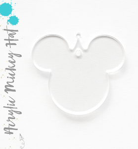 Acrylic Keychains Mouse Head with Hat