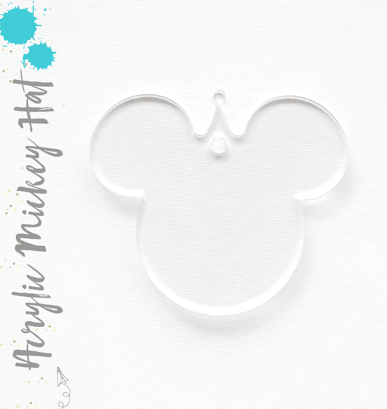 Acrylic Keychains Mouse Head with Hat