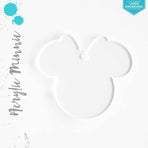 Laser Engraving Acrylic Keychains Mouse Head with Ribbon