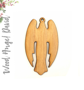 Wood Christmas Ornaments Angel David (Package.Price)