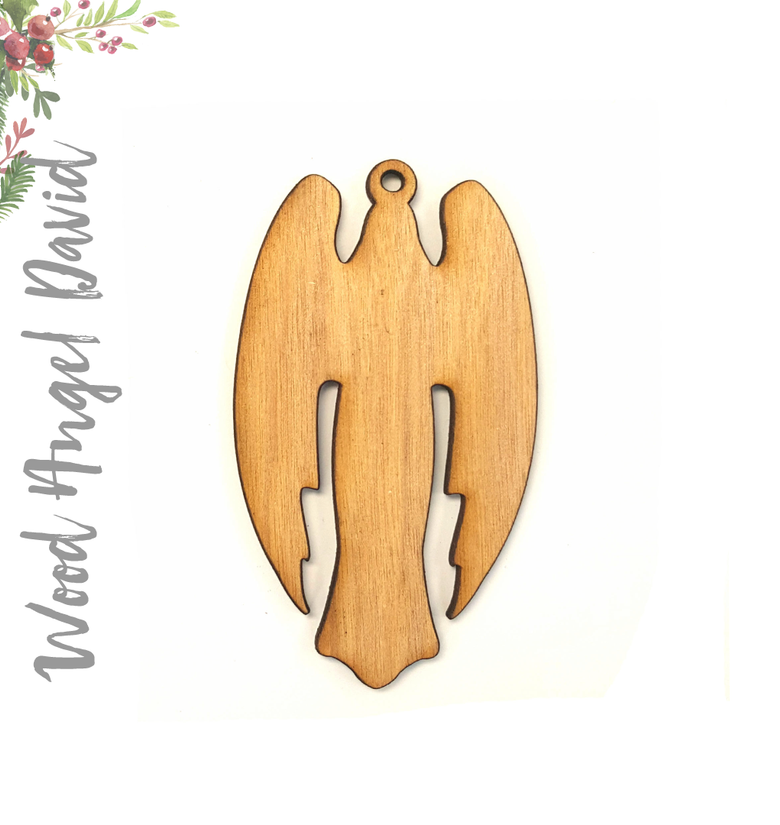 Wood Christmas Ornaments Angel David (Package.Price)