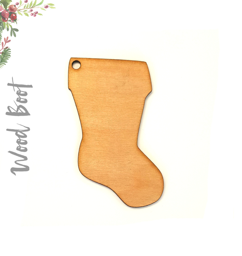 Wood Christmas Ornaments Boot (Package.Price)