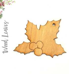 Wood Christmas Ornaments Leaves (Package.Price)
