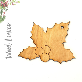 Wood Christmas Ornaments Leaves (Package.Price)