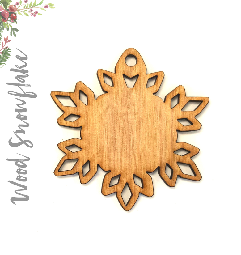 Wood Christmas Ornaments Snowflake (Package.Price)