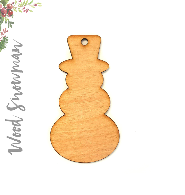 Wood Christmas Ornaments Snowman (Package.Price)