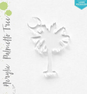 Laser Engraving Acrylic Keychains Palmetto Tree