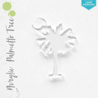 Laser Engraving Acrylic Keychains Palmetto Tree