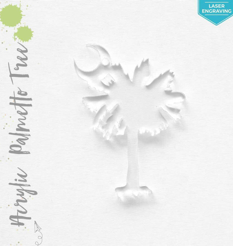 Laser Engraving Acrylic Keychains Palmetto Tree