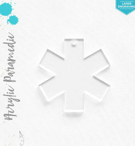 Laser Engraving Acrylic Keychains Paramedic Symbol