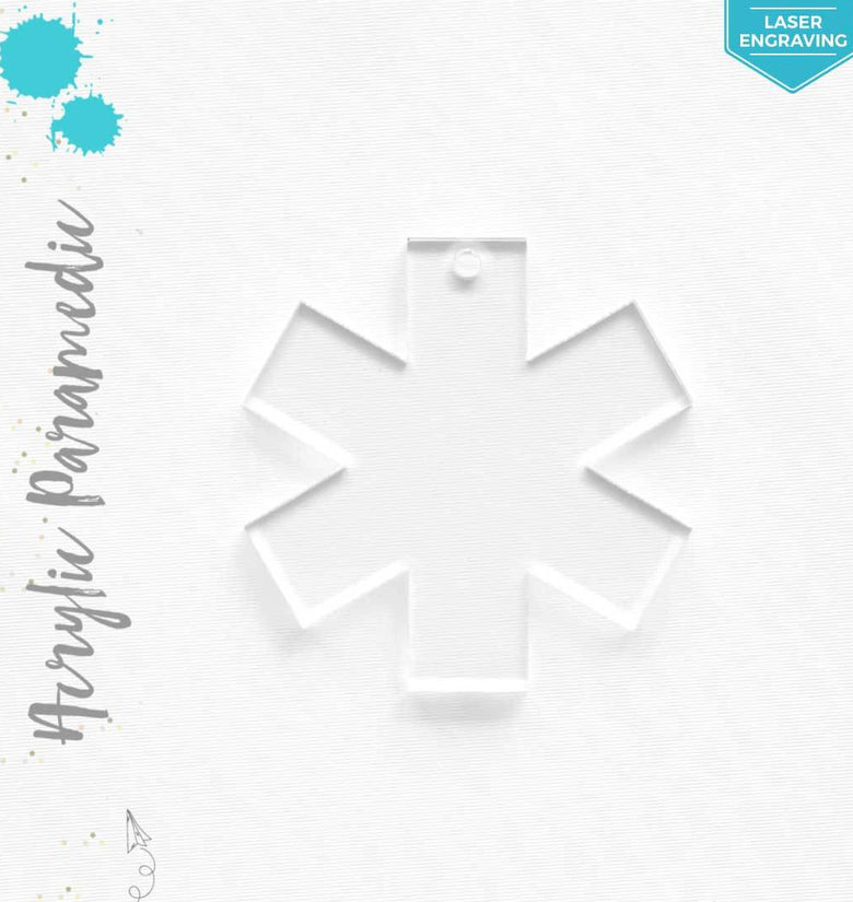 Laser Engraving Acrylic Keychains Paramedic Symbol