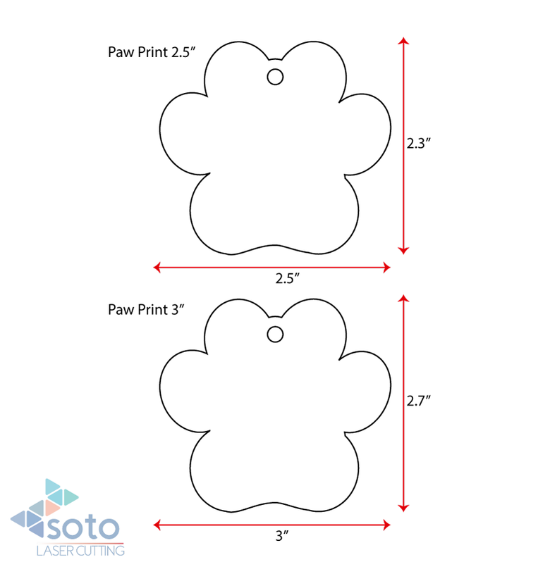 Acrylic Keychains Paw Print – Soto Laser Cutting