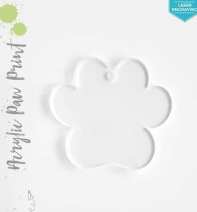 Laser Engraving Acrylic Keychains Paw Print