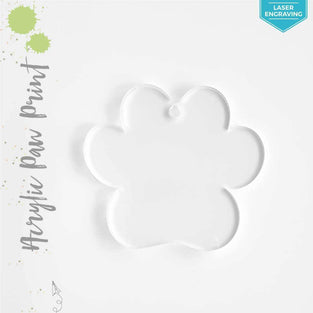 Laser Engraving Acrylic Keychains Paw Print