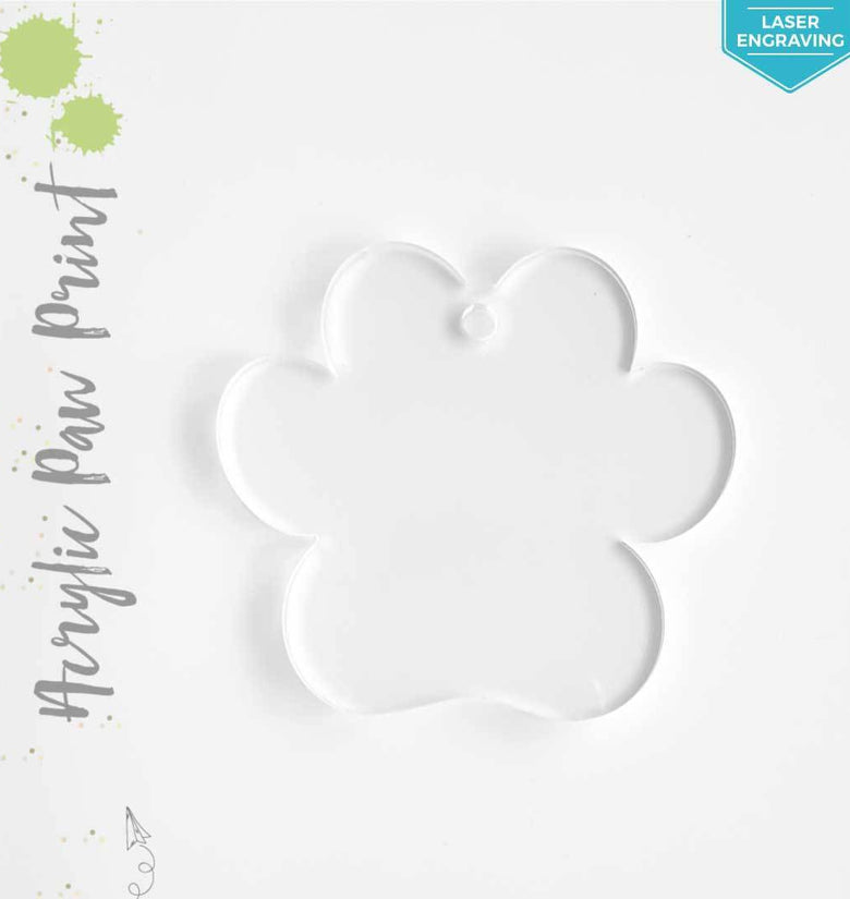 Laser Engraving Acrylic Keychains Paw Print