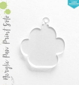 Laser Engraving Acrylic Keychains Paw Print Soto