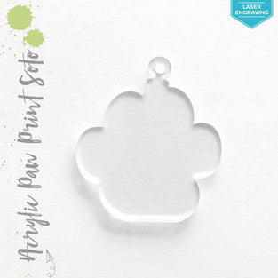 Laser Engraving Acrylic Keychains Paw Print Soto
