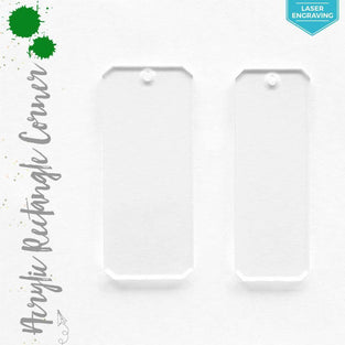 Laser Engraving Acrylic Keychains Rectangle -Bars Corners