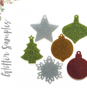 Glitter Acrylic Christmas Ornaments Samples (Pack 24 Units)
