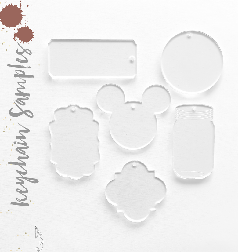 Acrylic keychain Samples (Pack 24 Units) – Soto Laser Cutting