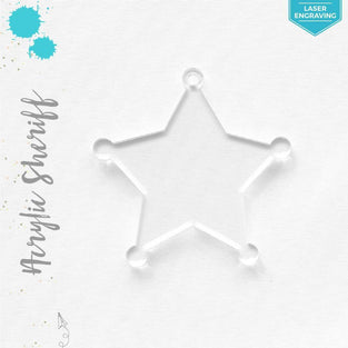 Laser Engraving Acrylic Keychains Sheriff Badge