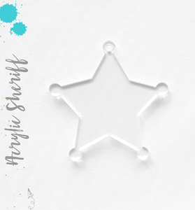 Acrylic Keychains Sheriff Badge