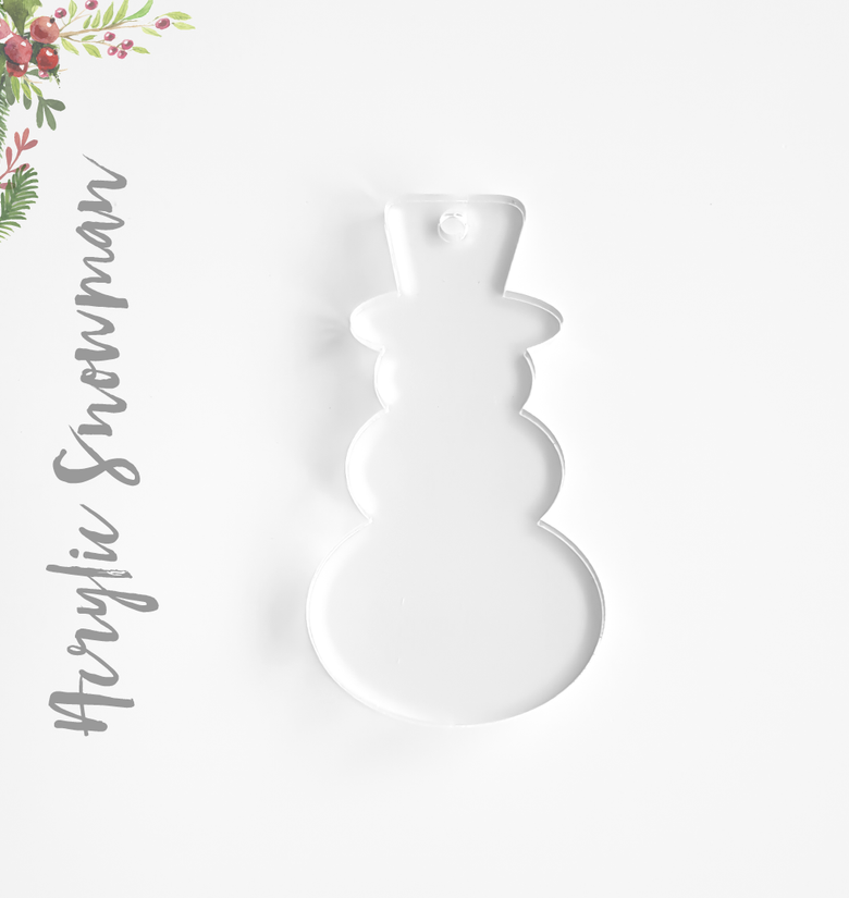 Acrylic Christmas Ornaments Large Snowman