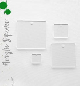 Acrylic Square Clear With Hole (Package.Price)