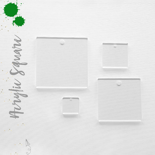 Acrylic Square Clear With Hole (Package.Price)