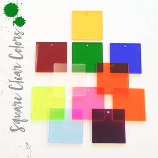Acrylic Square Translucent Colors With hole (Package.Price)