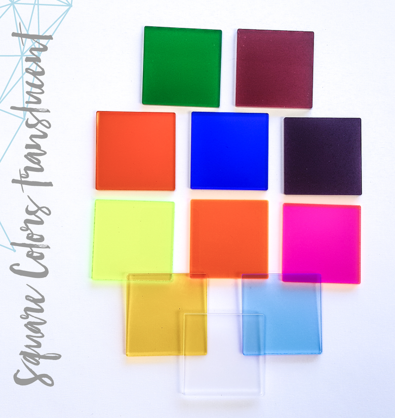 Acrylic Square Translucent Colors (Package.Price)