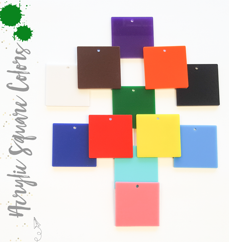 Acrylic Square Colors With Hole (Package.Price)