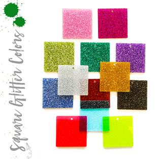 Acrylic Square Glitter With hole (Package.Price)