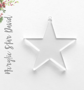 Acrylic Christmas Ornaments Star David