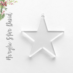 Acrylic Christmas Ornaments Star David